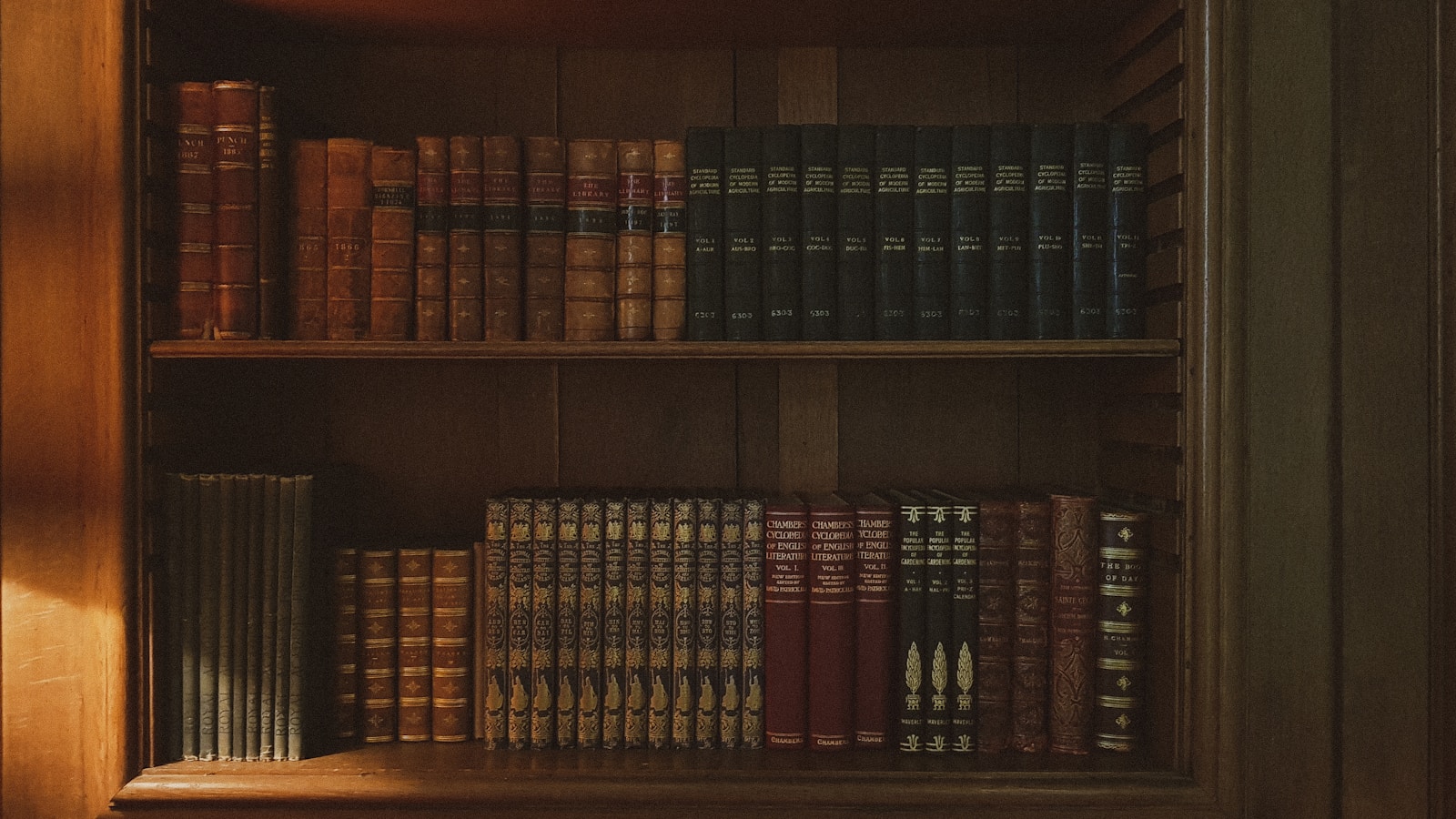 a book shelf filled with lots of books